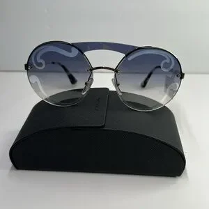 New Authentic - PRADA CINEMA 65T Round Swirl Gold Blue Sunglasses PR65TS s-l400.jpg main image 3